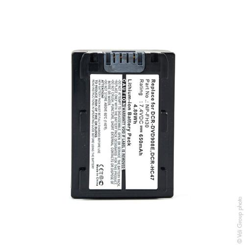 Batterie appareil photo - caméra pour Sony 7.4V 650mAh photo du produit 3 L