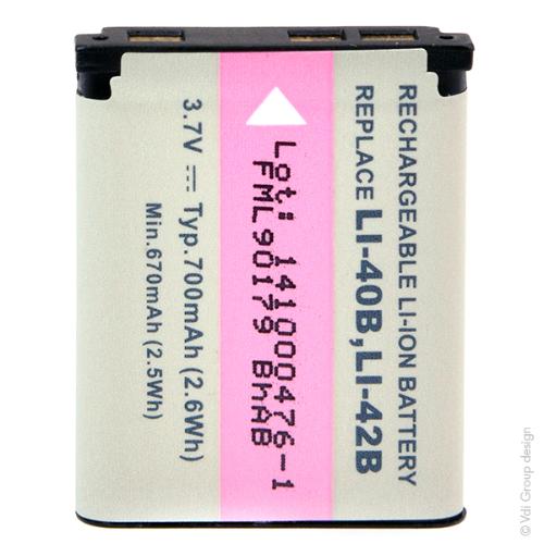 Batterie appareil photo - caméra 3.7V 700mAh photo du produit 1 L