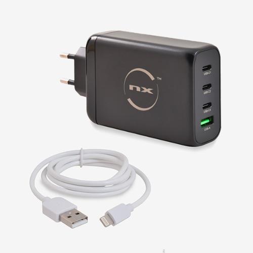 Adaptateur secteur EU 130W + Câble USB vers Lightning photo du produit 1 L