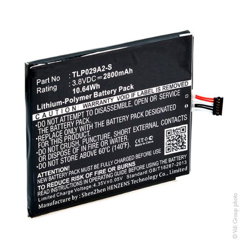 Batterie téléphone portable pour TCL 3.8V 2800mAh photo du produit 3 L