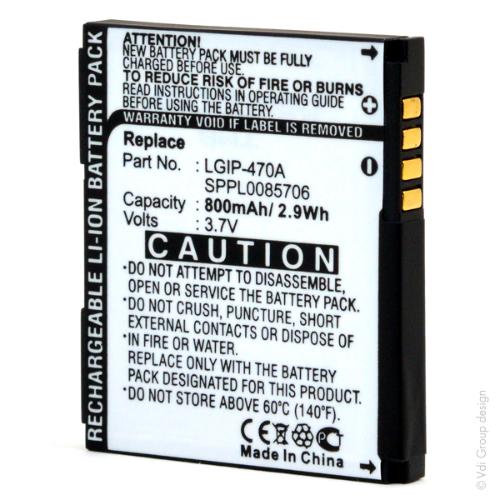 Batterie téléphone portable pour LG 3.7V 800mAh photo du produit 3 L