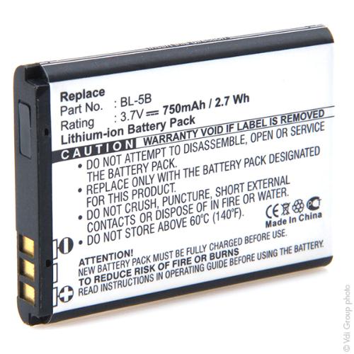 Batterie téléphone portable pour Nokia 3.7V 750mAh photo du produit 3 L