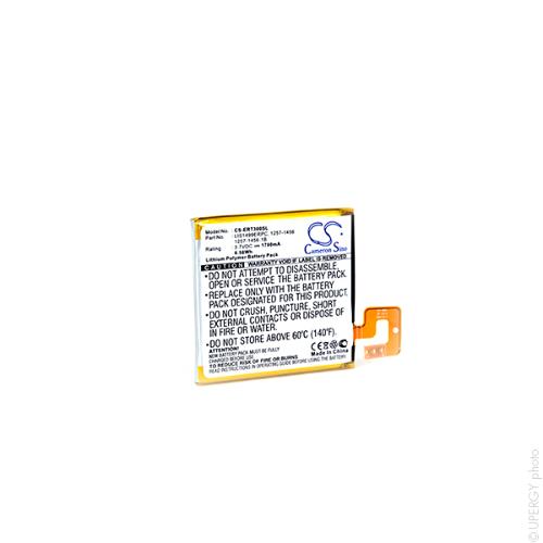 Batterie téléphone portable pour Sony Ericsson 3.7V 1780mAh photo du produit 1 L