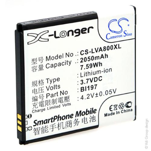 Batterie téléphone portable pour Lenovo 3.7V 2050mAh photo du produit 3 L