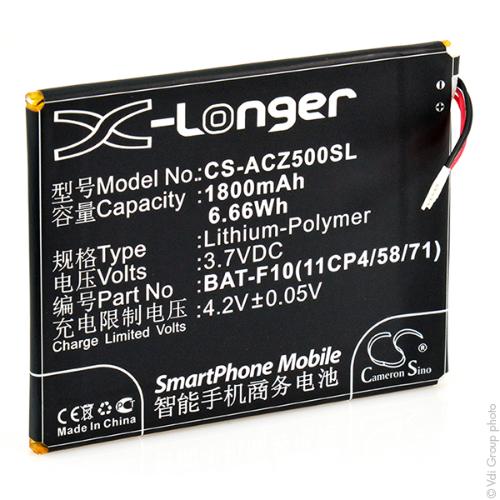 Batterie téléphone portable pour Acer 3.7V 1800mAh photo du produit 3 L