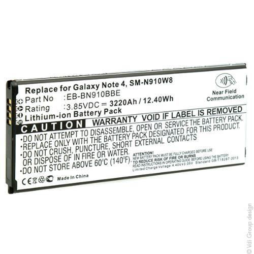 Batterie téléphone portable pour Samsung Galaxy Note 4 3.85V 3220mAh photo du produit 3 L