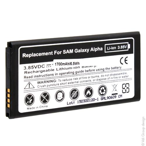 Batterie téléphone portable pour Samsung Galaxy Alpha 3.85V 1700mAh photo du produit 2 L