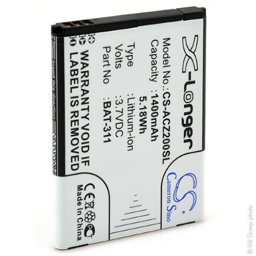 Batterie téléphone portable pour Acer 3.7V 1200mAh photo du produit 2 L