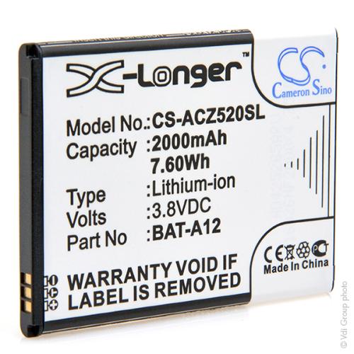 Batterie téléphone portable pour Acer 3.8V 2000mAh photo du produit 3 L
