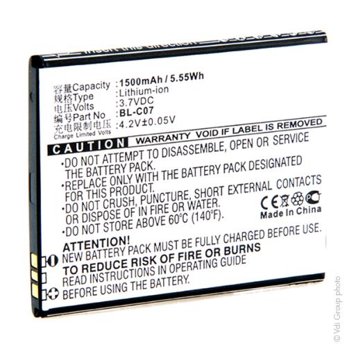 Batterie téléphone portable pour Doov 3.7V 1500mAh photo du produit 3 L