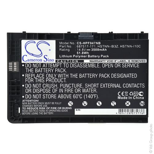 Batterie ordinateur portable compatible HP 14.8V 3500mAh photo du produit 1 L