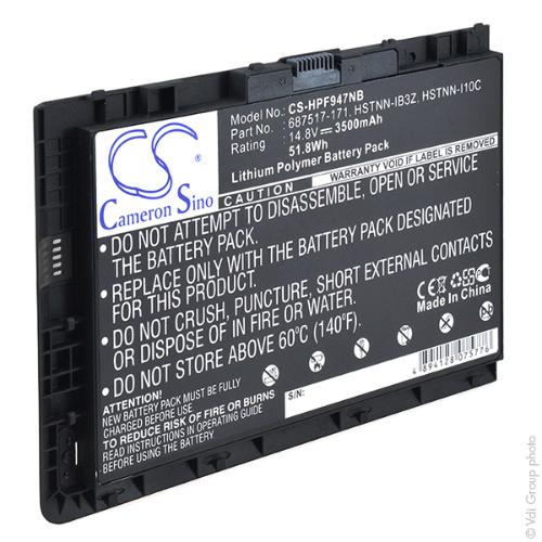 Batterie ordinateur portable compatible HP 14.8V 3500mAh photo du produit 3 L