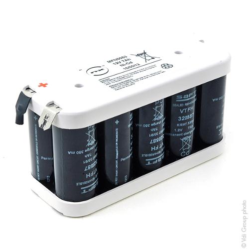 Batterie eclairage secours 10x F VT 10S1P ST2 12V 7Ah Cosse photo du produit 1 L