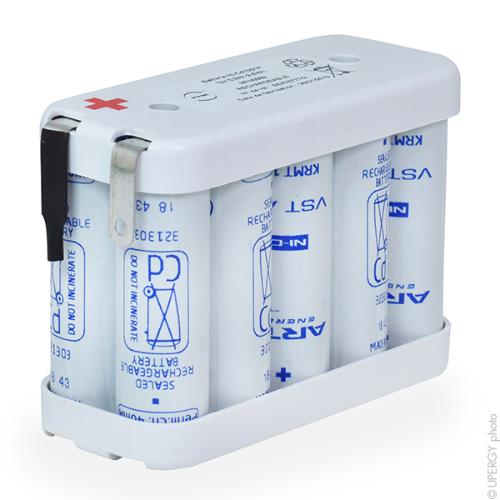 Batterie eclairage secours 10x AA VT 10S1P 12V 800mAh Cosses 5mm photo du produit 1 L
