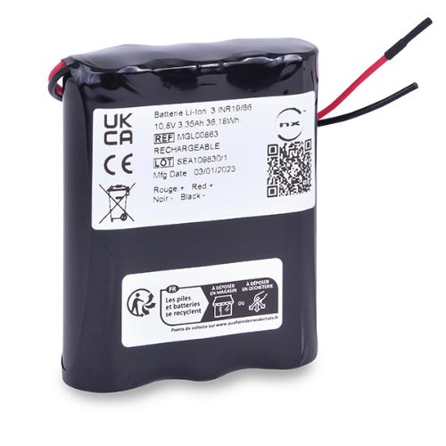 Batterie Li-Ion 3x 18650 3S1P ST1 10.8V 3.35Ah - 24AWG photo du produit 1 L