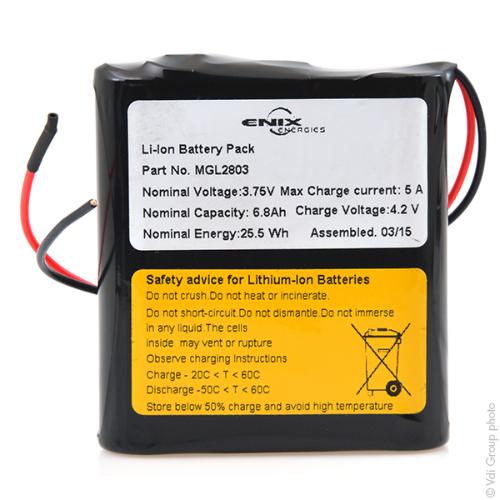 Batterie Li-Ion 1S1P MP176065 xlr 24.82Wh 3.65V 6.8Ah Wire photo du produit 1 L