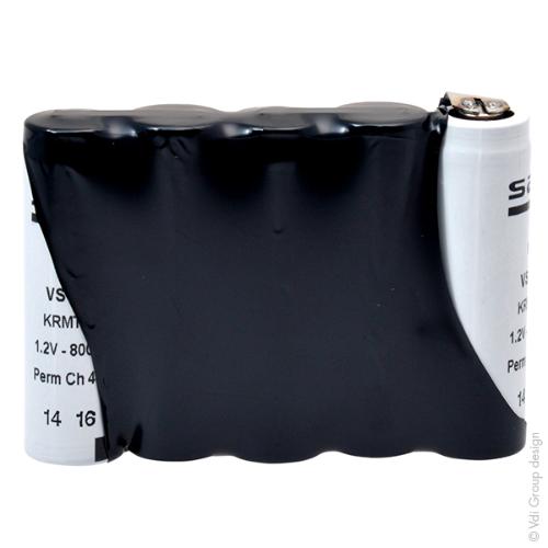 Batterie eclairage secours 5x AA VST 5S1P ST1 HT 6V 800mAh FASTON 6.3mm(+) 4.8mm(-) photo du produit 3 L