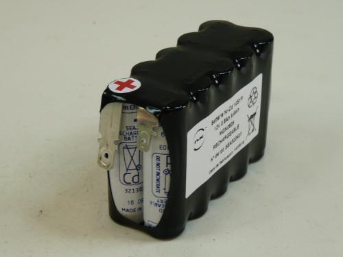 Batterie Nicd 10xAA HT 10S1P ST2 12V 0.8Ah photo du produit 1 L