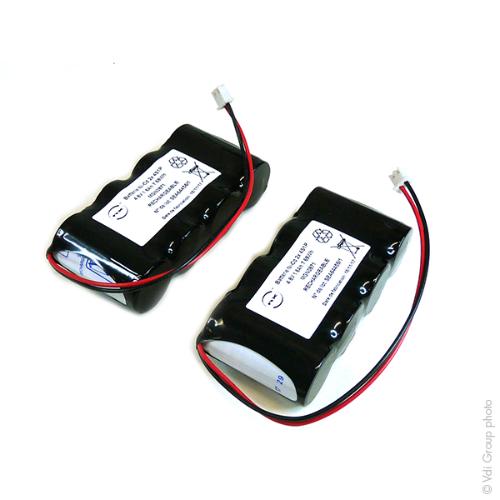 Batterie eclairage secours 2 packs 4x SC VNT 4S1P ST1 4.8V 1.6Ah JST photo du produit 1 L