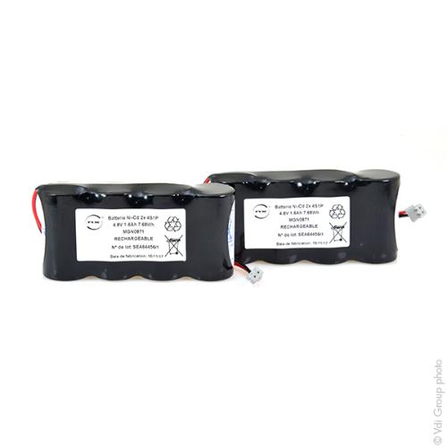 Batterie eclairage secours 2 packs 4x SC VNT 4S1P ST1 4.8V 1.6Ah JST photo du produit 2 L