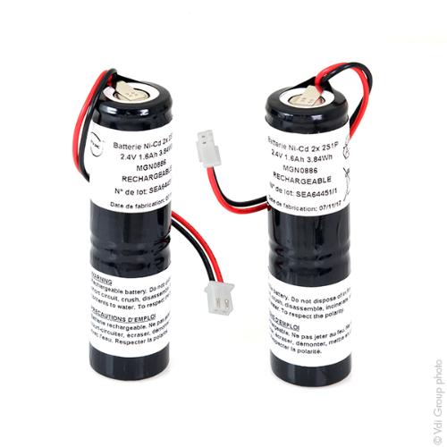 Batterie eclairage secours (lot de 2 batteries) 2x SC HT 2S1P ST4 2.4V 1600mAh JST photo du produit 2 L