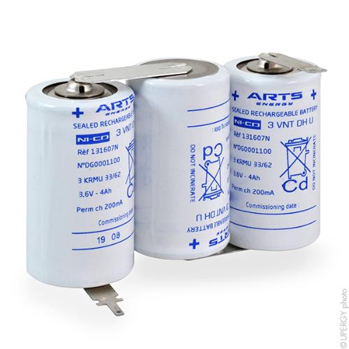 Batterie eclairage secours 3 VNT DH U COTE/COTE 3.6V 4Ah photo du produit 1 L