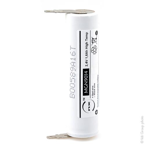 Batterie eclairage secours 2xSC ST4 Faston 4.8mm (+2.8mm) 2.4V 1.6Ah photo du produit 1 L