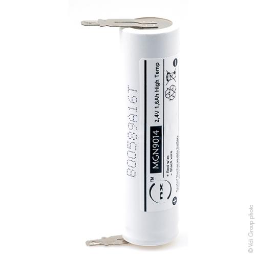 Batterie eclairage secours 2xSC ST4 Faston 4.8mm (+2.8mm) 2.4V 1.6Ah photo du produit 2 L