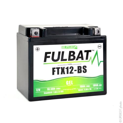 Batterie moto Gel YTX12-BS / FTX12-BS 12V 10Ah photo du produit 1 L