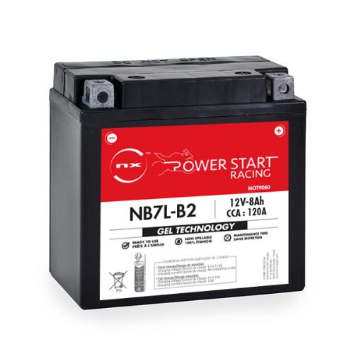 Batterie moto Gel NB7L-B2 / YB7L-B2 12V 8Ah photo du produit 1 L