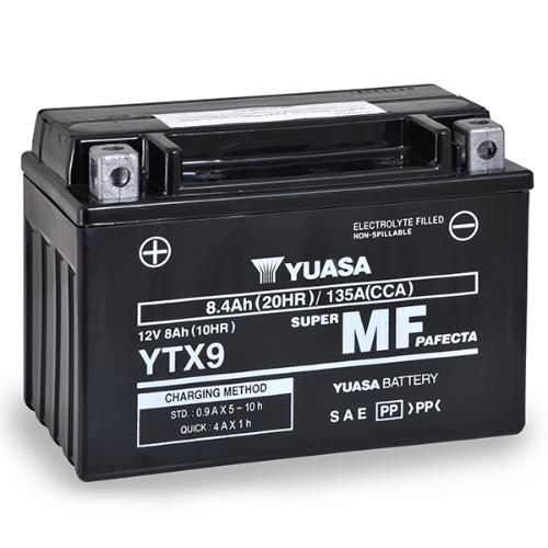 Batterie moto YUASA YTX9-BS 12V 8Ah photo du produit 1 L