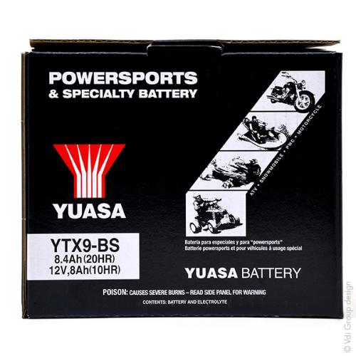 Batterie moto YUASA YTX9-BS 12V 8Ah photo du produit 4 L