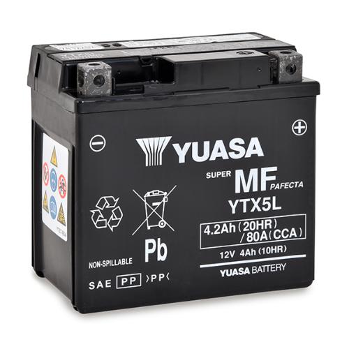 Batterie moto YUASA YTX5L-BS / YTX5L 12V 4Ah photo du produit 1 L