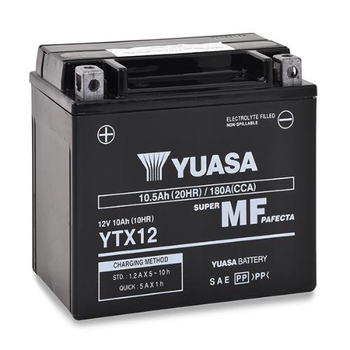 Batterie moto YUASA YTX12-BS / YTX12 12V 10Ah photo du produit 1 L