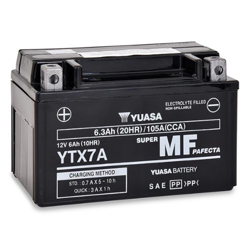Batterie moto YUASA YTX7A 12V 6Ah photo du produit 1 L