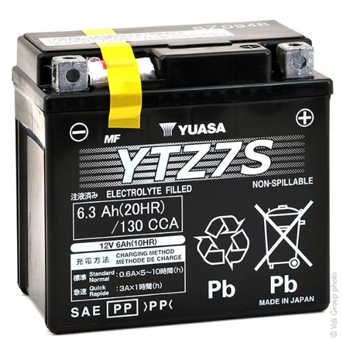 Batterie moto YUASA YTZ7S 12V 6Ah photo du produit 1 L