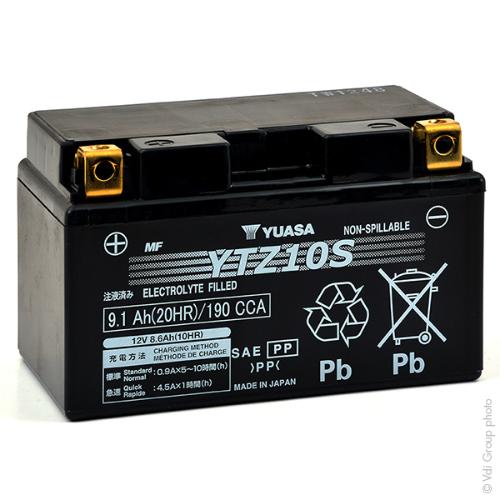 Batterie moto YUASA YTZ10S 12V 8.6Ah photo du produit 1 L