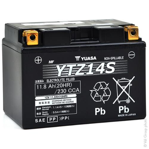 Batterie moto YUASA YTZ14S 12V 11.2Ah photo du produit 1 L