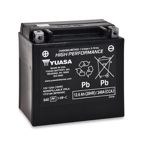 Batterie moto YUASA YTX14H-BS 12V 12Ah photo du produit 1 L