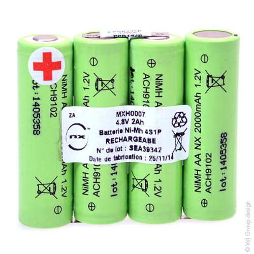 Batterie Nimh 4x AA NX 4S1P ST1 4.8V 2000mAh S photo du produit 1 L