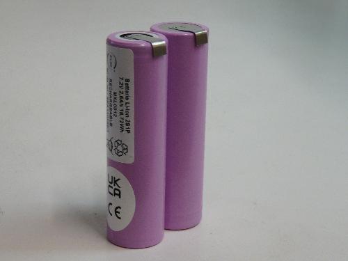 Batterie Li-Ion 2x 18650 2S1P ST1 7.2V 3.5Ah T2 photo du produit 1 L
