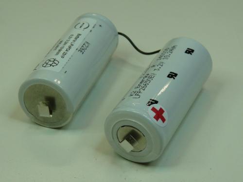 Batterie Lithium Fer phosphate 2x 26650 2S1P 6.2V 3.2Ah Cosse photo du produit 1 L