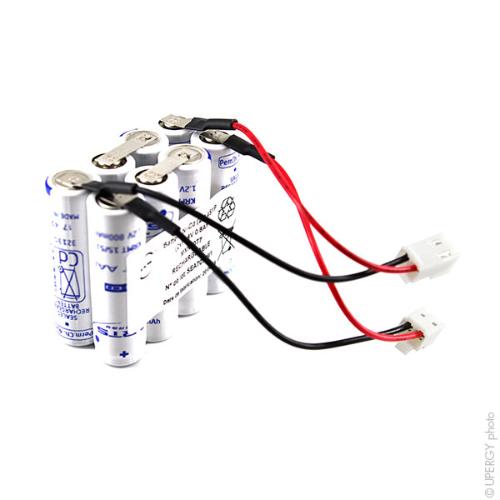 Batterie Nicd 8x  AA HT (2x) 4S1P  ST2  (2x) 4.8V 0.8Ah JST photo du produit 1 L