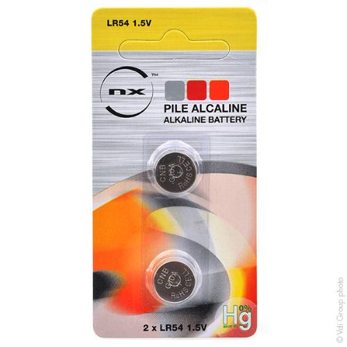 Pile bouton alcaline blister LR1130/LR54/AG10 NX - 0% Hg 1.5V 75mAh photo du produit 3 L
