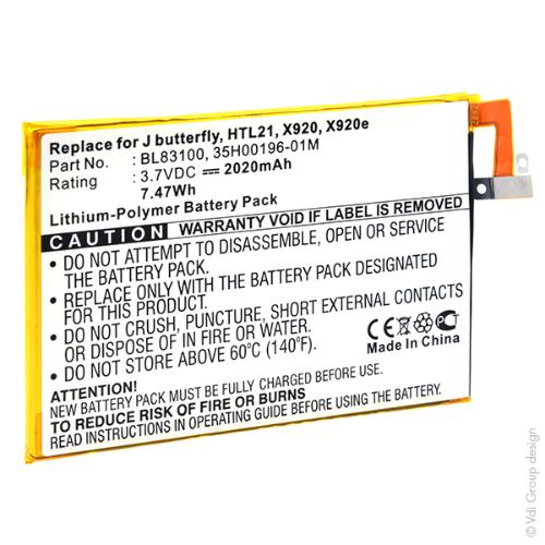Batterie PDA 3.7V 2020mAh photo du produit 2 L