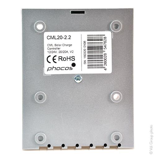 Régulateur Solaire PWM 12V/24V-20A Phocos CML20-USB photo du produit 3 L
