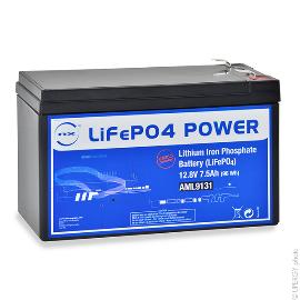 Batterie Lithium Fer Phosphate UN38.3 (96Wh) 12V 7.5Ah F6.35 product photo
