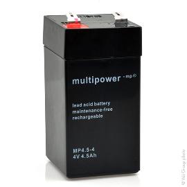 Batterie plomb AGM MP4.5-4 4V 4.5Ah F6.35 photo du produit