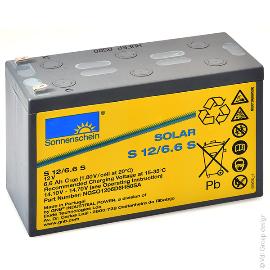 Batterie plomb etanche gel Solar S12/6.6S 12V 6.6Ah F4.8 photo du produit