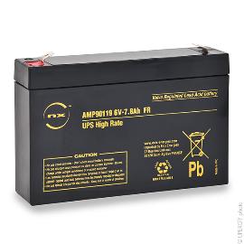 Batterie onduleur (UPS) NX 7.8-6 UPS High Rate FR 6V 7.8Ah F6.35 photo du produit